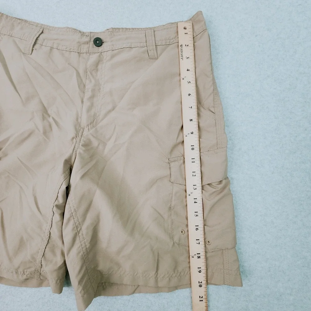 Magellan Outdoors Cargo Shorts Men 38 Tan Fishing Water Repellent 6-Pocket Sport